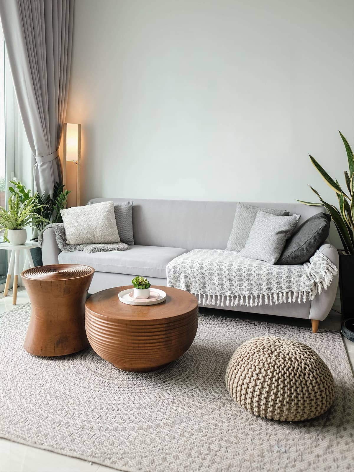 Dark mood living room mockup