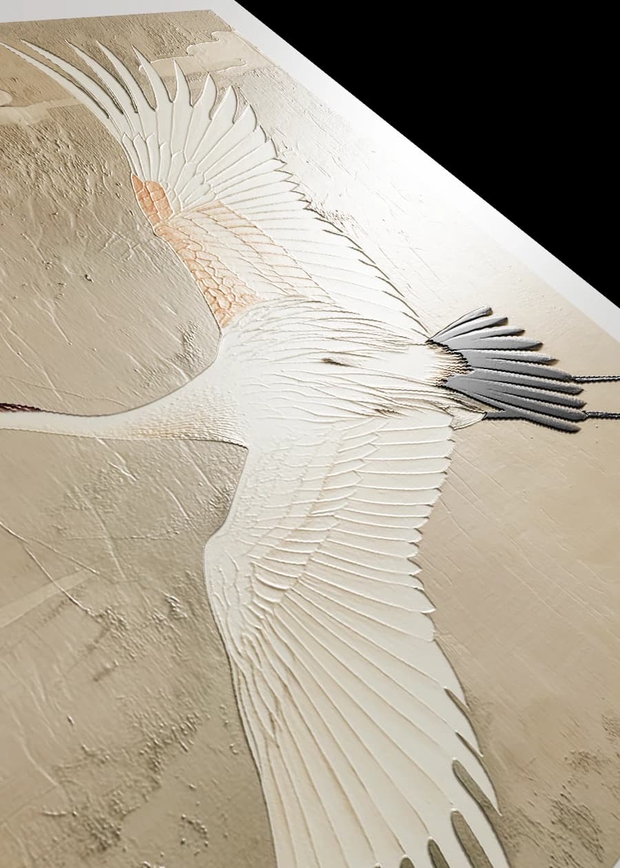 White Blossom, Silent Perch - FeelForm™ Tactile Surface