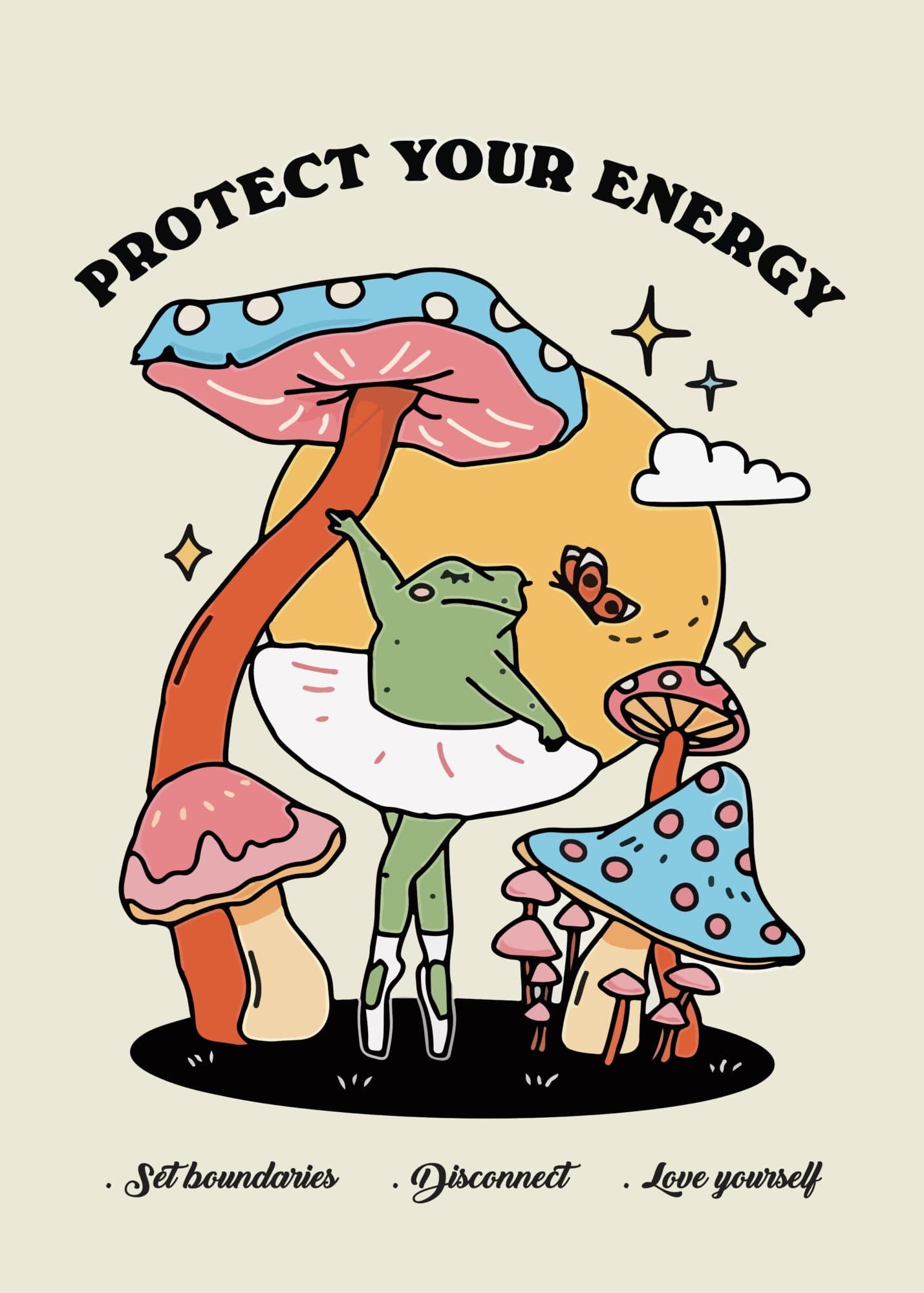 Protect Your Energy - Metal Poster by Afterimage Studio