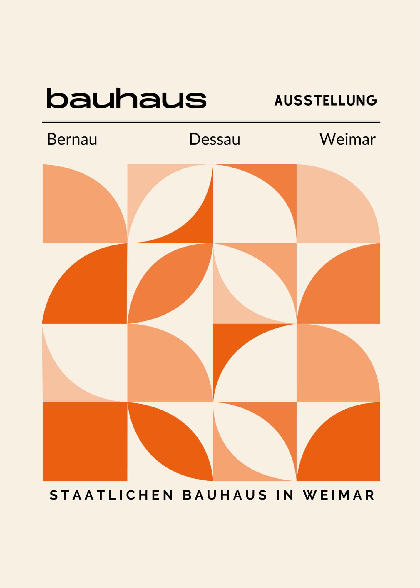 Weimar Tiles - Metal Poster by Bauhaus Collection