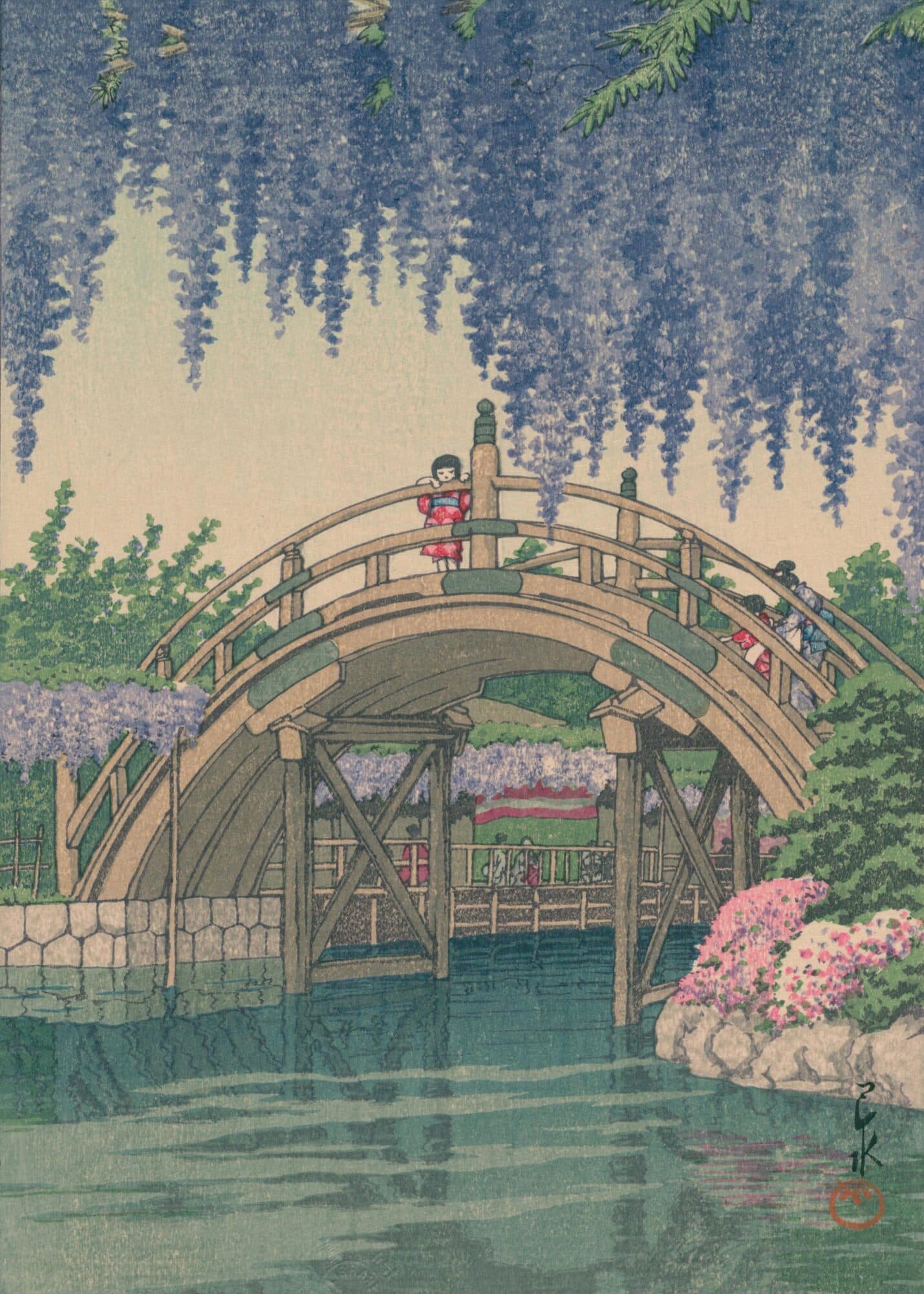 Kameido Tenjin Shrine - Metal Poster by Hasui Kawase