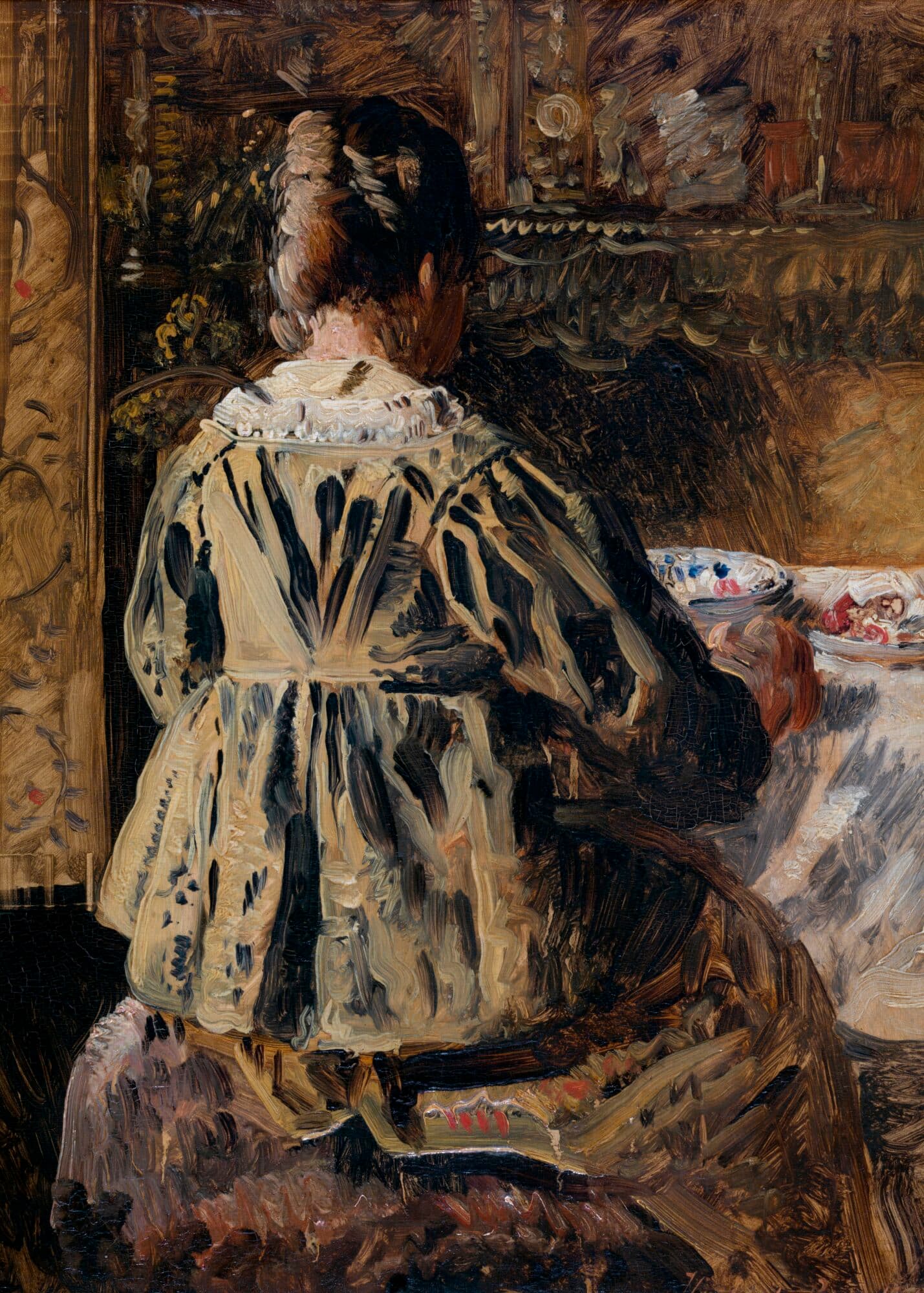 Girl Seen from the Back - Metal Poster by Henri de Braekeleer