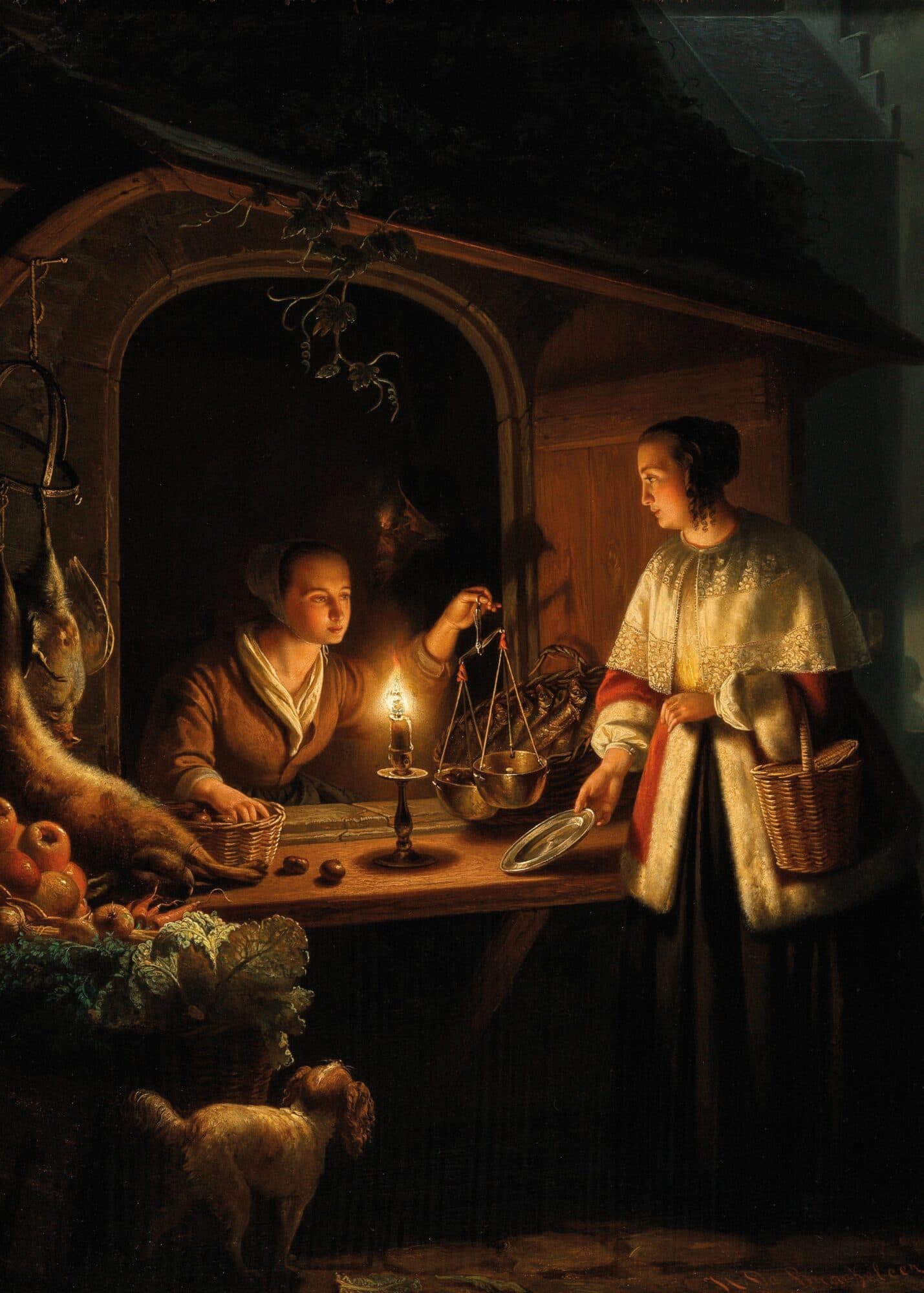 The Weighing of Gold - Metal Poster by Henri de Braekeleer