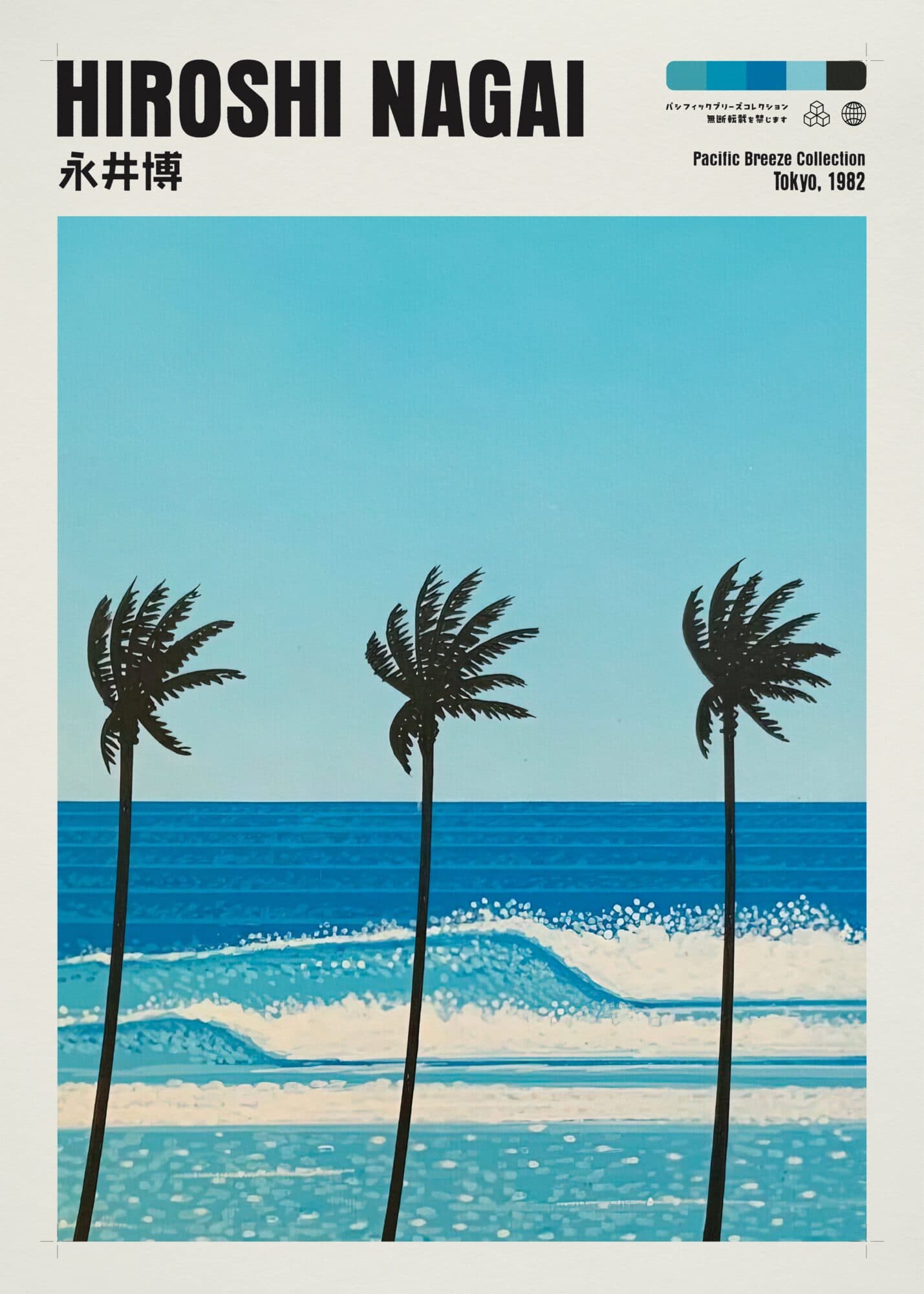 Three Palms - Metal Poster by Kairo Press