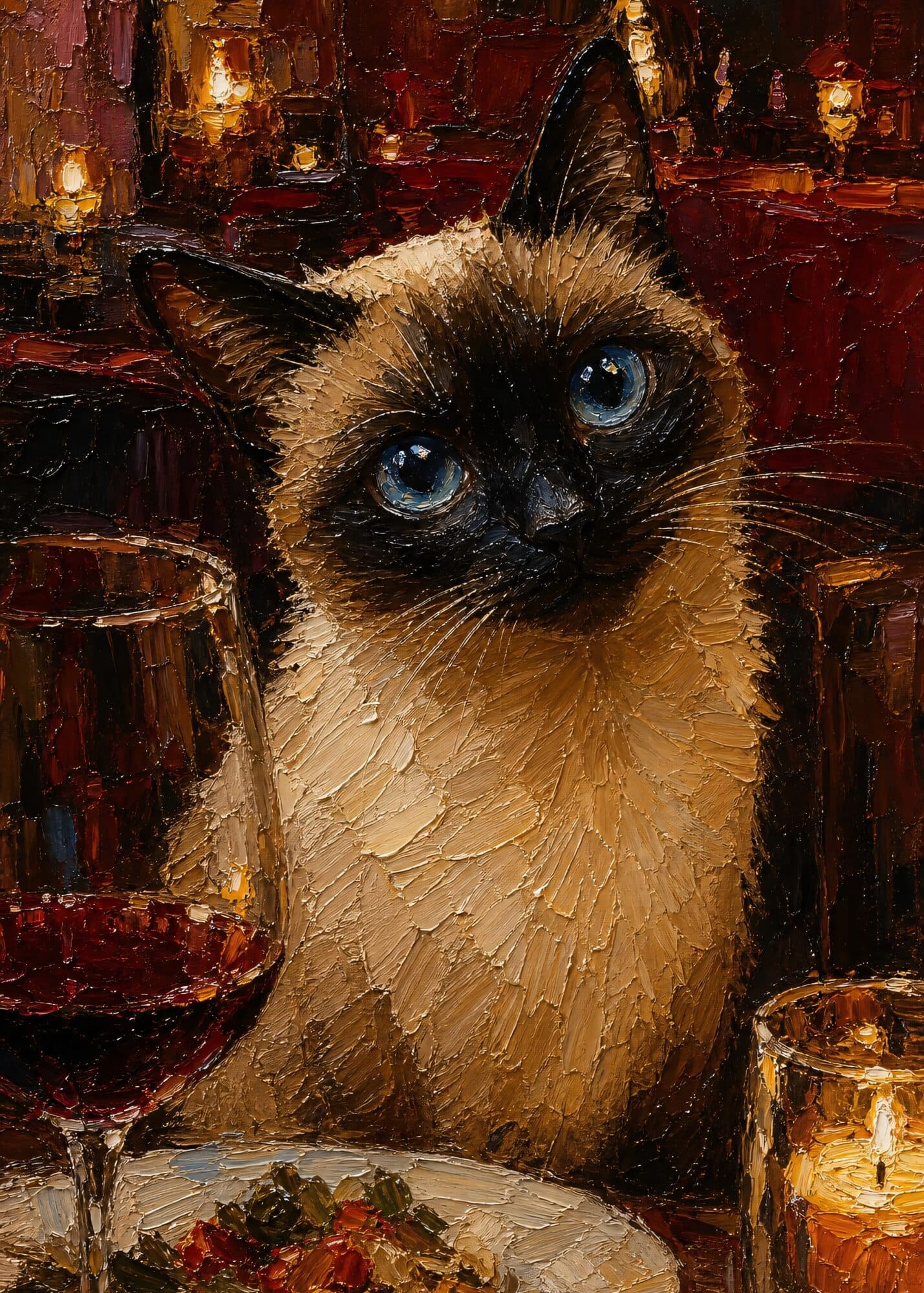 Siamese Dinner - Metal Poster by Kalen Voss