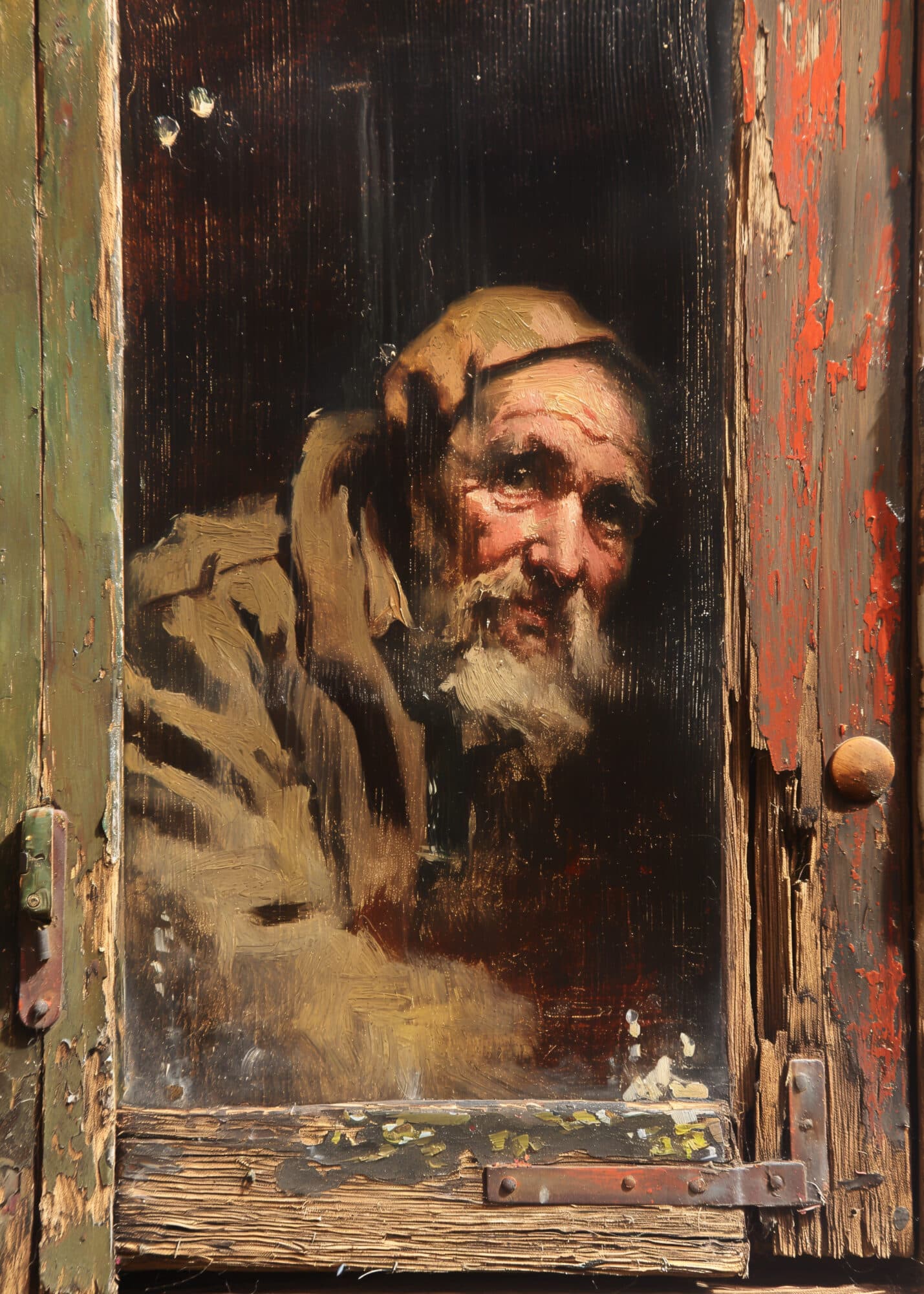 Old Window Watcher - Metal Poster by Maya Arunika